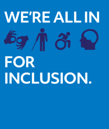 We're all in for inclusion poster cover