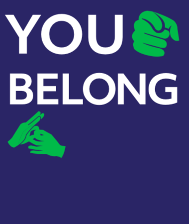 You belong poster cover photo with signing hands