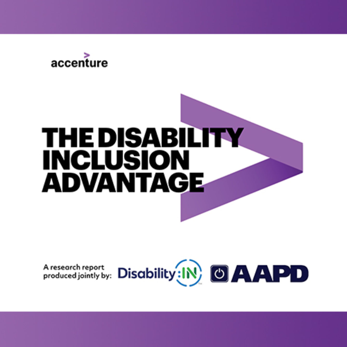 The Disability Inclusion Advantage cover with Accenture, Disability:IN & AAPD logos