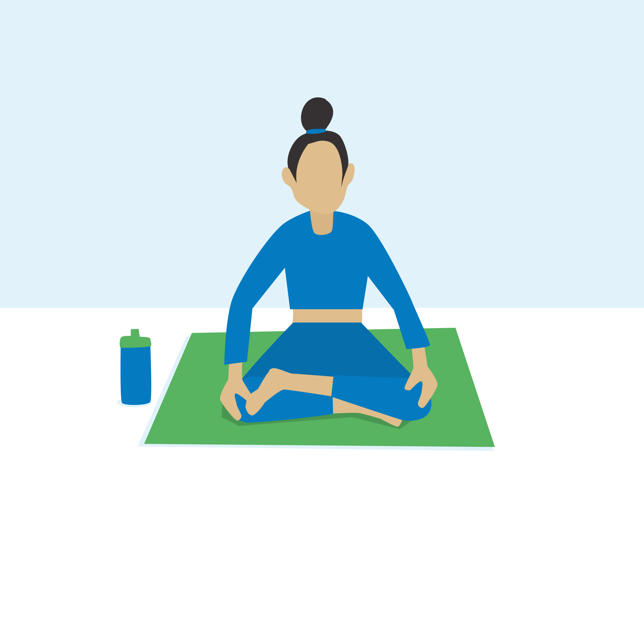 Mental Health: a person on yoga mat