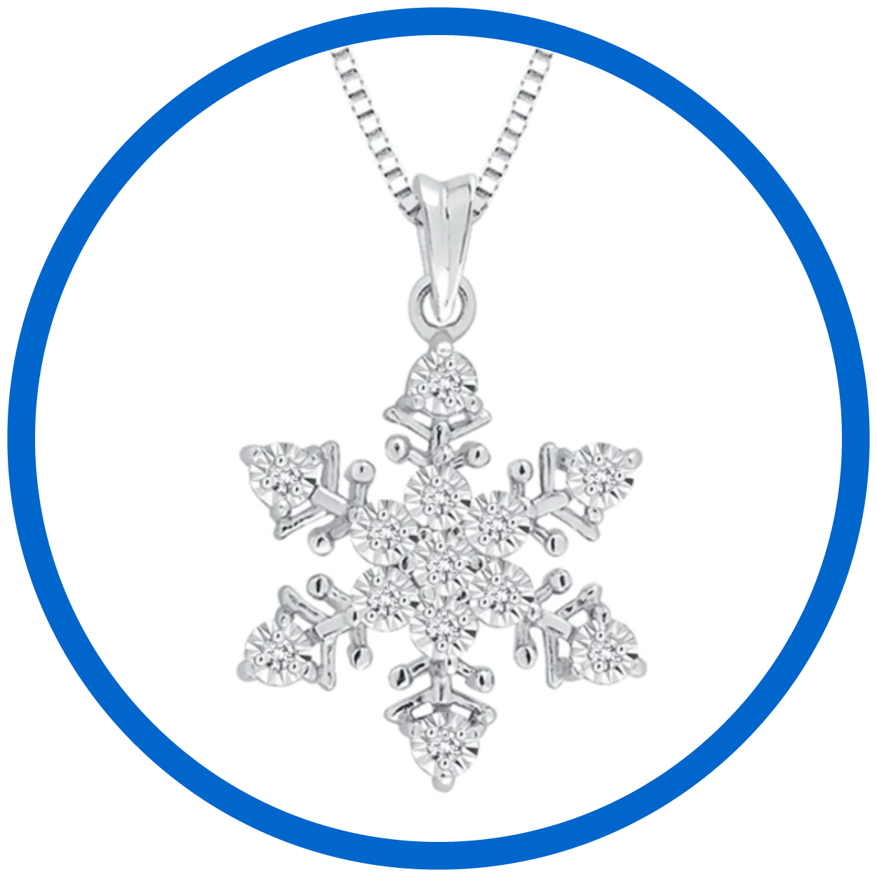 Katarina Jewelry, Inc. Diamond "Snow Flake" Silver Pendant Necklace.