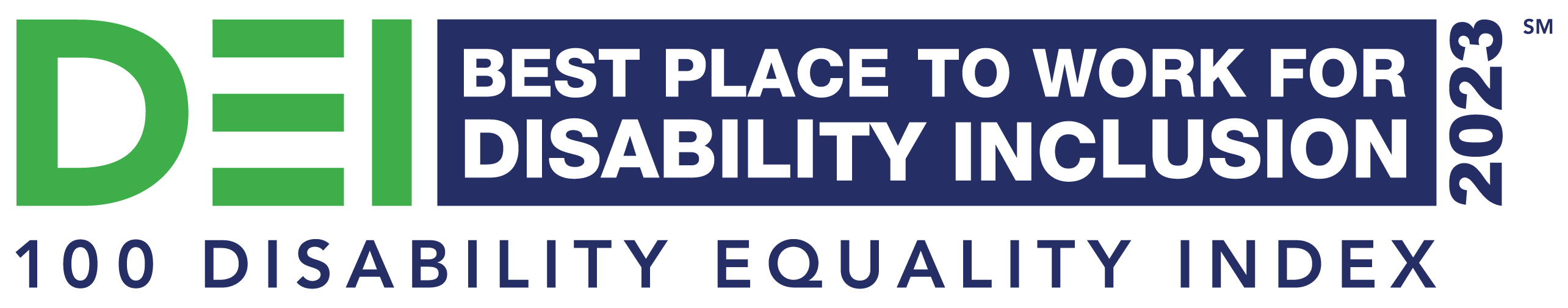DEI Best Place to Work for Disability Inclusion. 100 Disability Equality Index in 2023.
