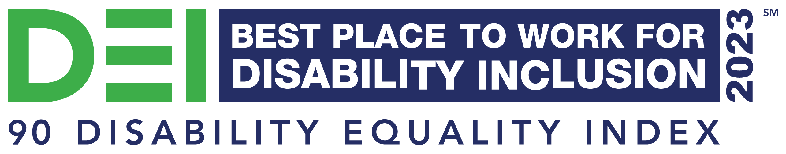 DEI Best Place to Work for Disability Inclusion. 90 Disability Equality Index in 2023.