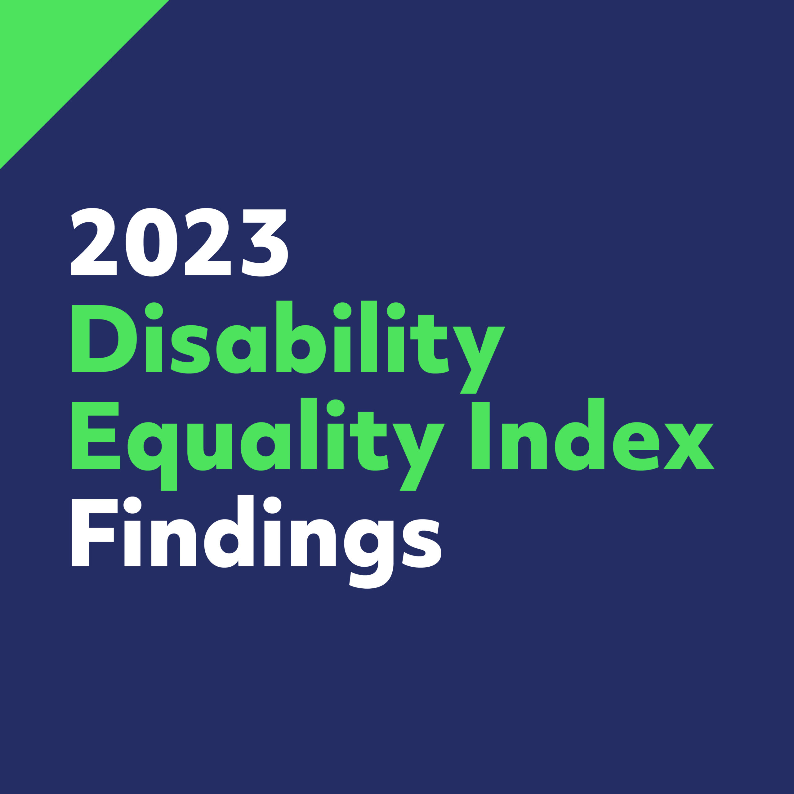 2023 Disability Equality Index Findings.