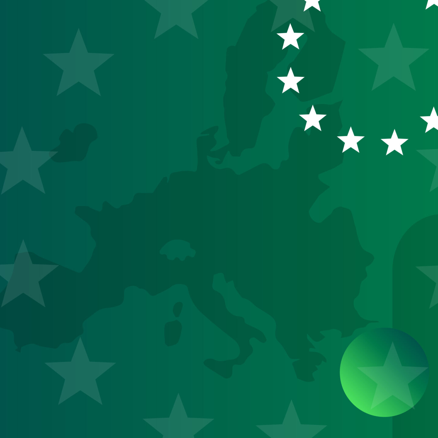 EU countries and star abstract green background.