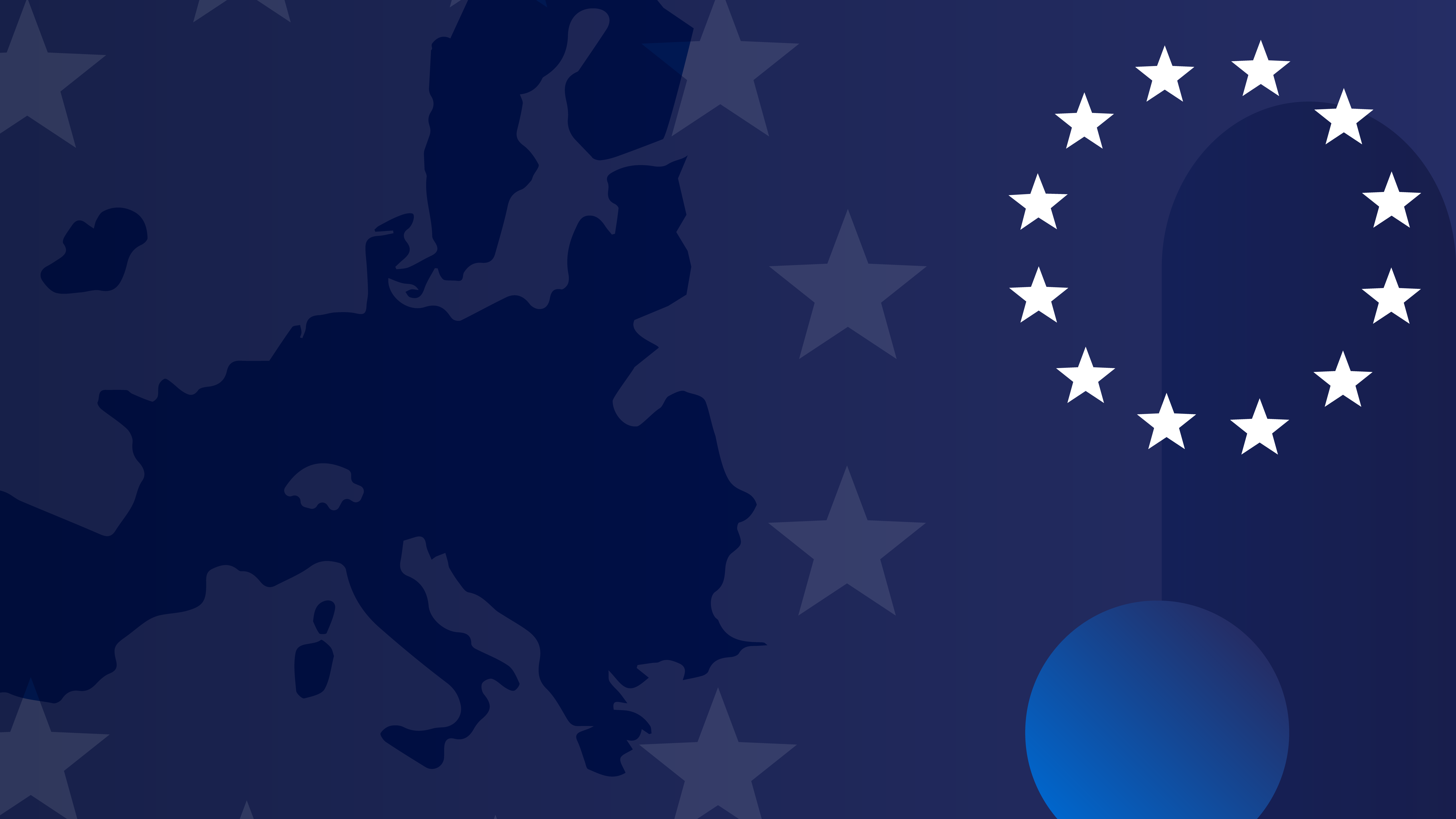 EU countries and star abstract navy background.