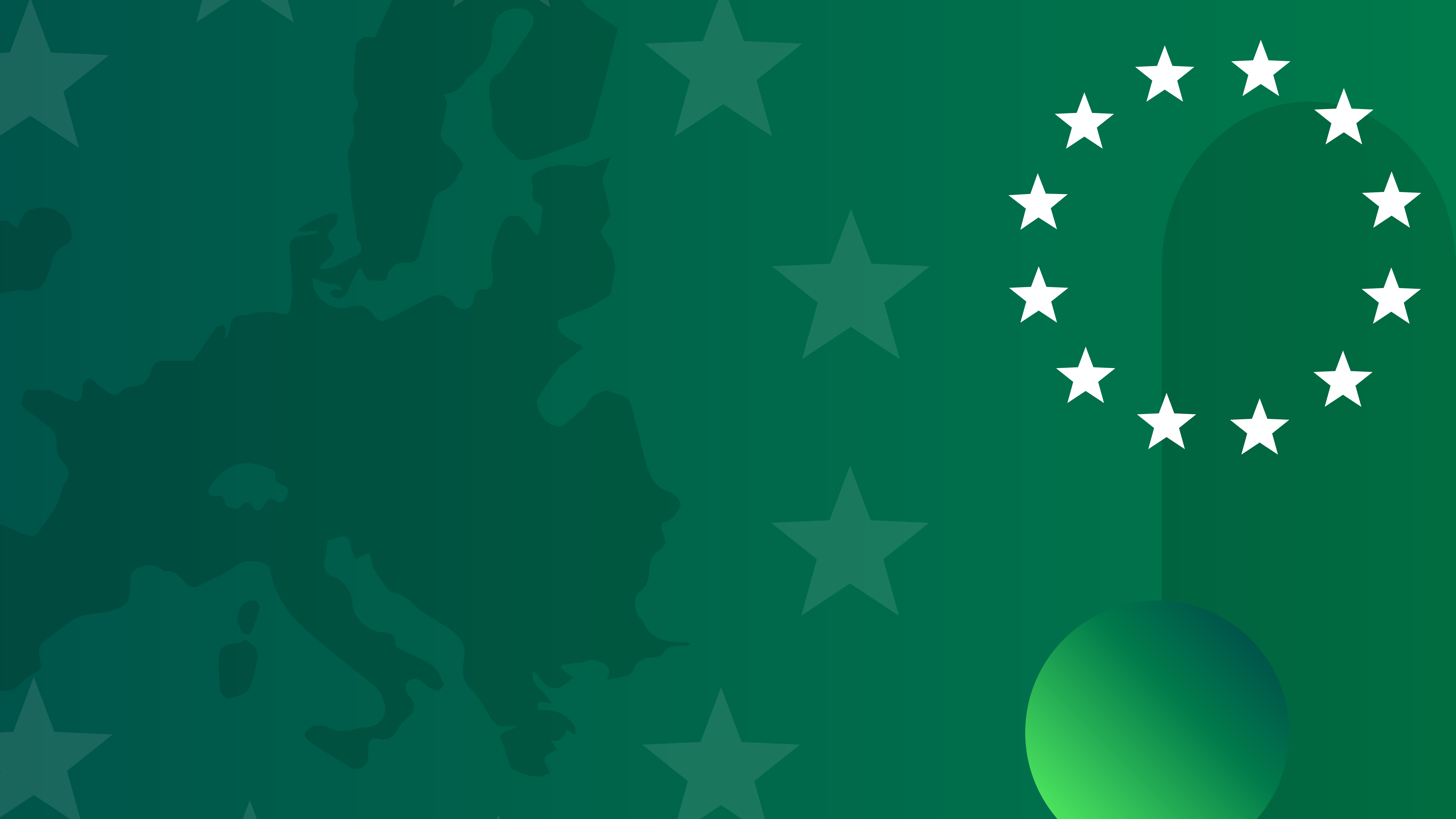 EU countries and star abstract green background.