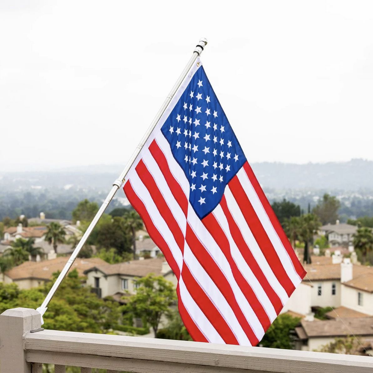 American flag on a pole