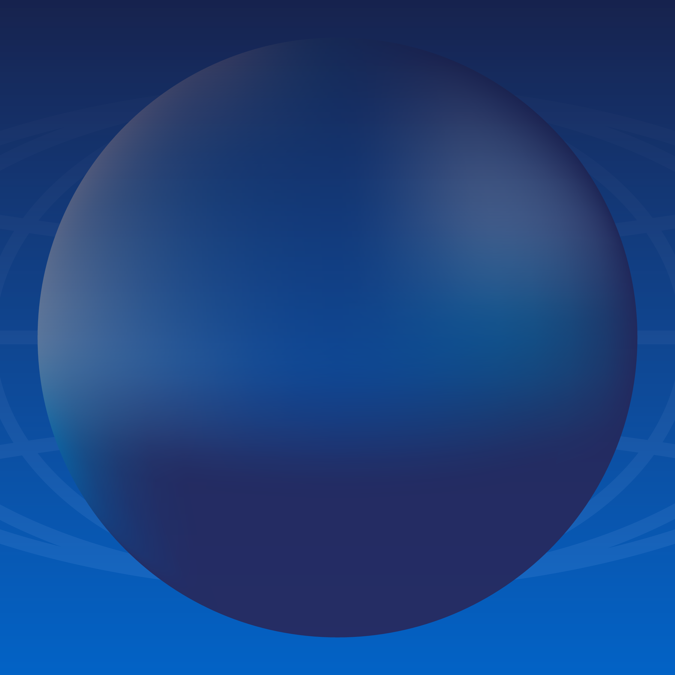 Gradient sphere in blues against neon blue background.